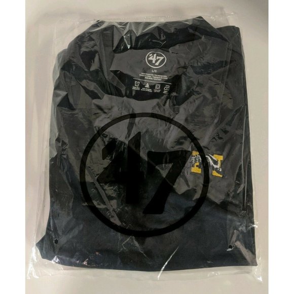 New Mens 47 Brand Michigan Wolverines Embroidered Polo Shirt Blue Large - Picture 9 of 10
